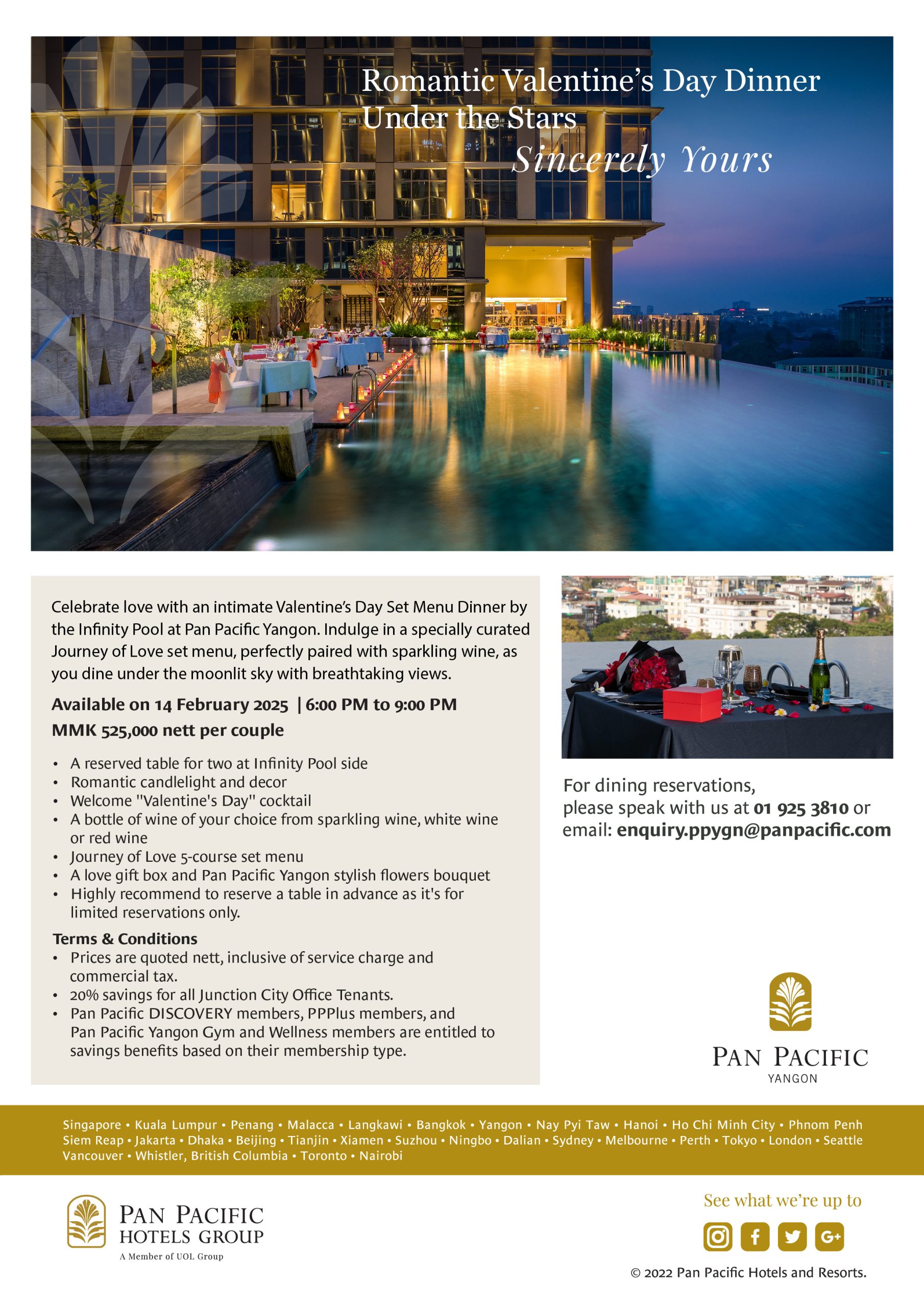 Set Menu Dinner by Pool Side